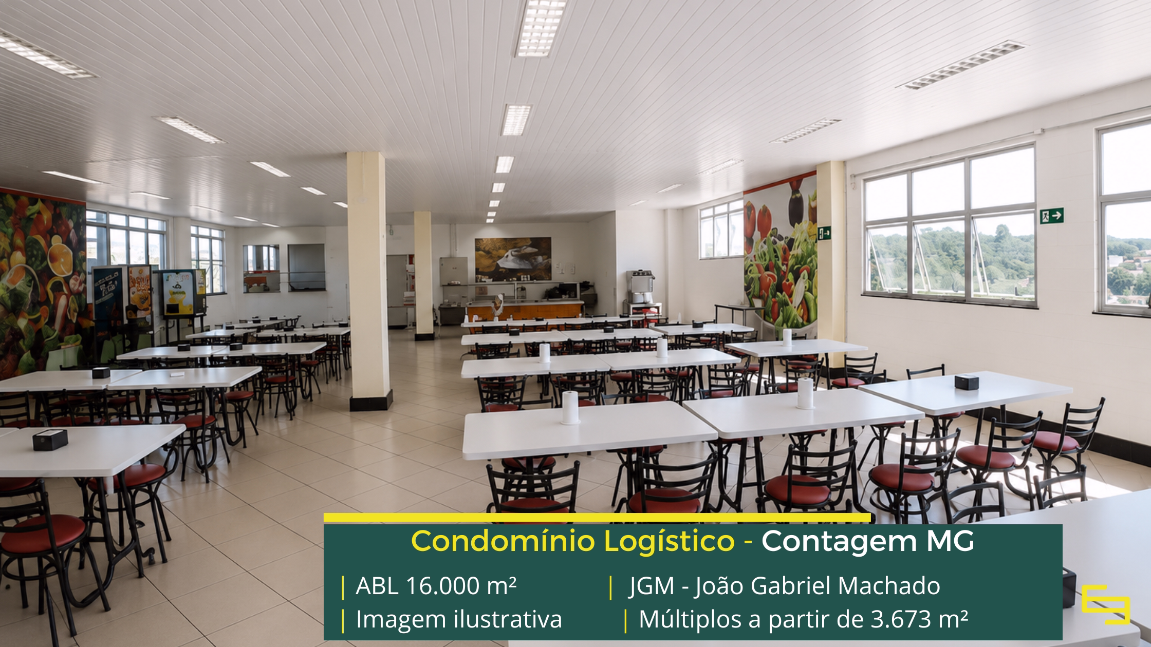 Alugar galpões em Contagem MG no Condomínio João Gabriel Machado com acesso à BR-040, BR-381 e infraestrutura para operações logísticas.