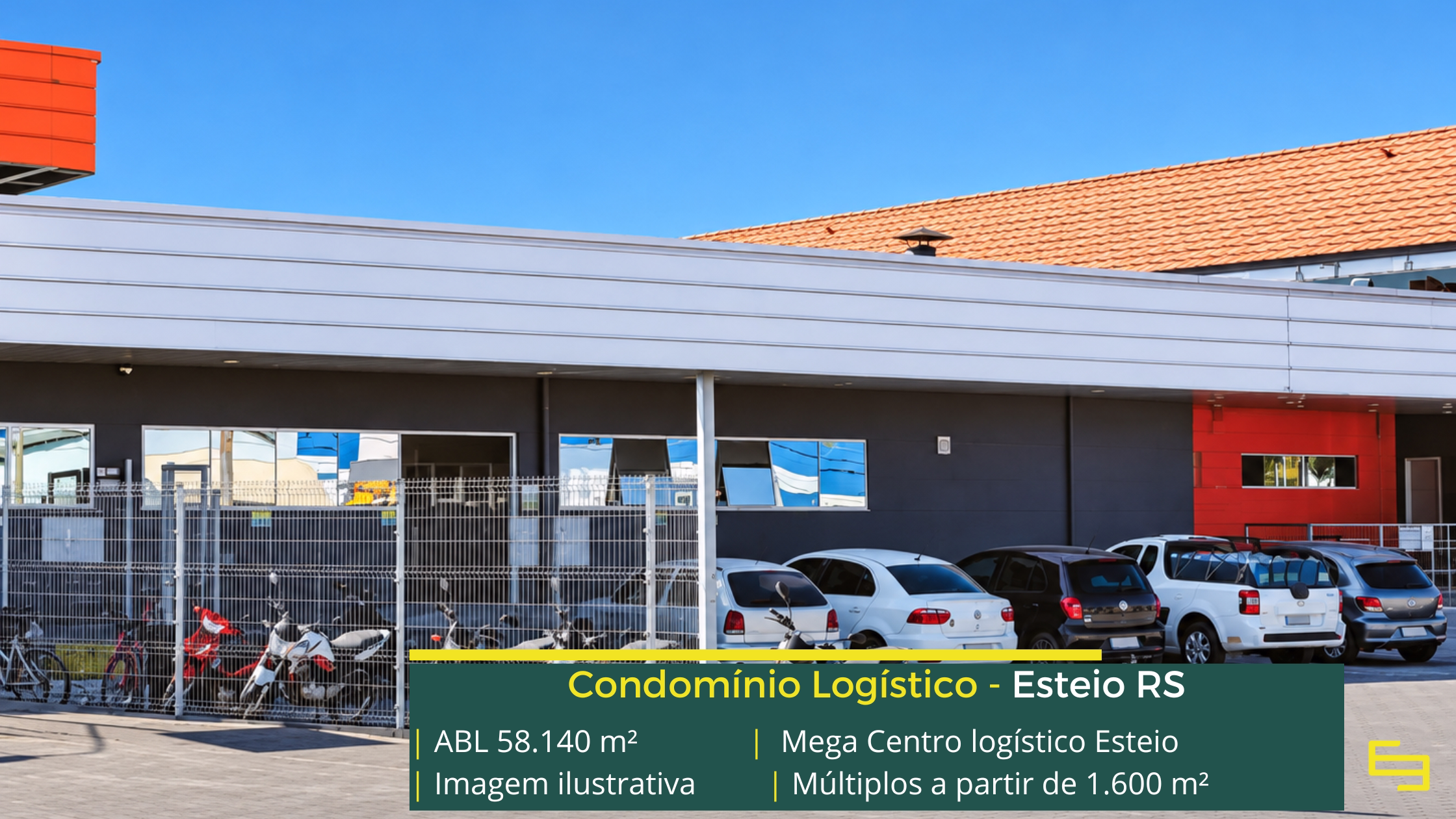 Mega Centro Logístico Esteio: 58.140 m² de ABL, módulos a partir de 1.600 m², docas e estrutura para centro logístico em Esteio.