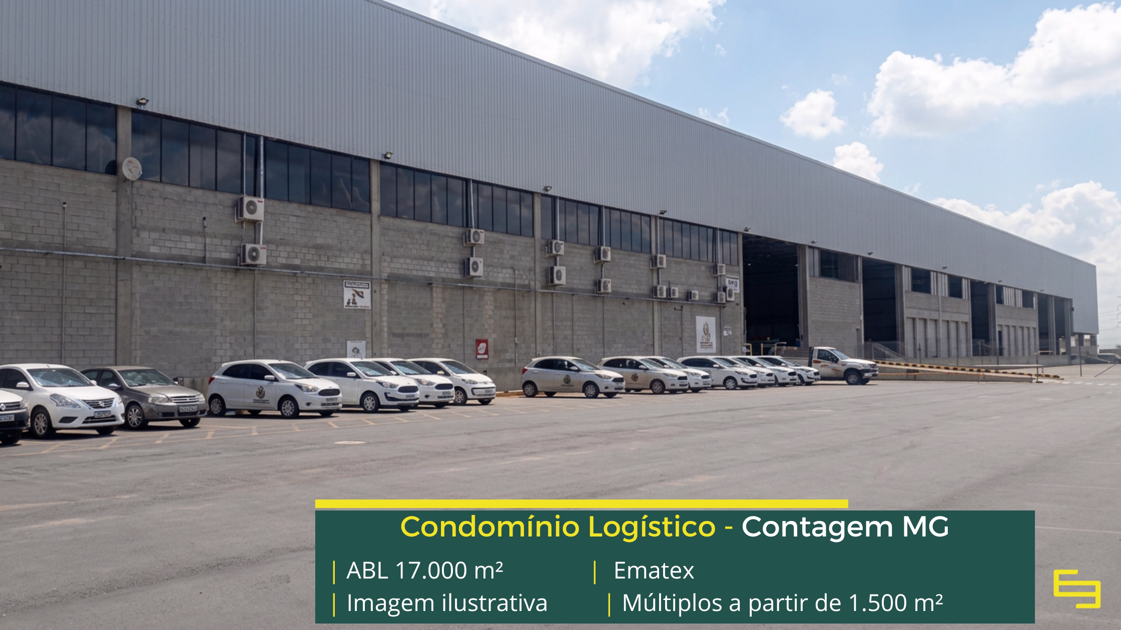 Locação de galpões em Contagem MG com módulos a partir de 1.500 m², docas, pé-direito de 12 m e localização estratégica.