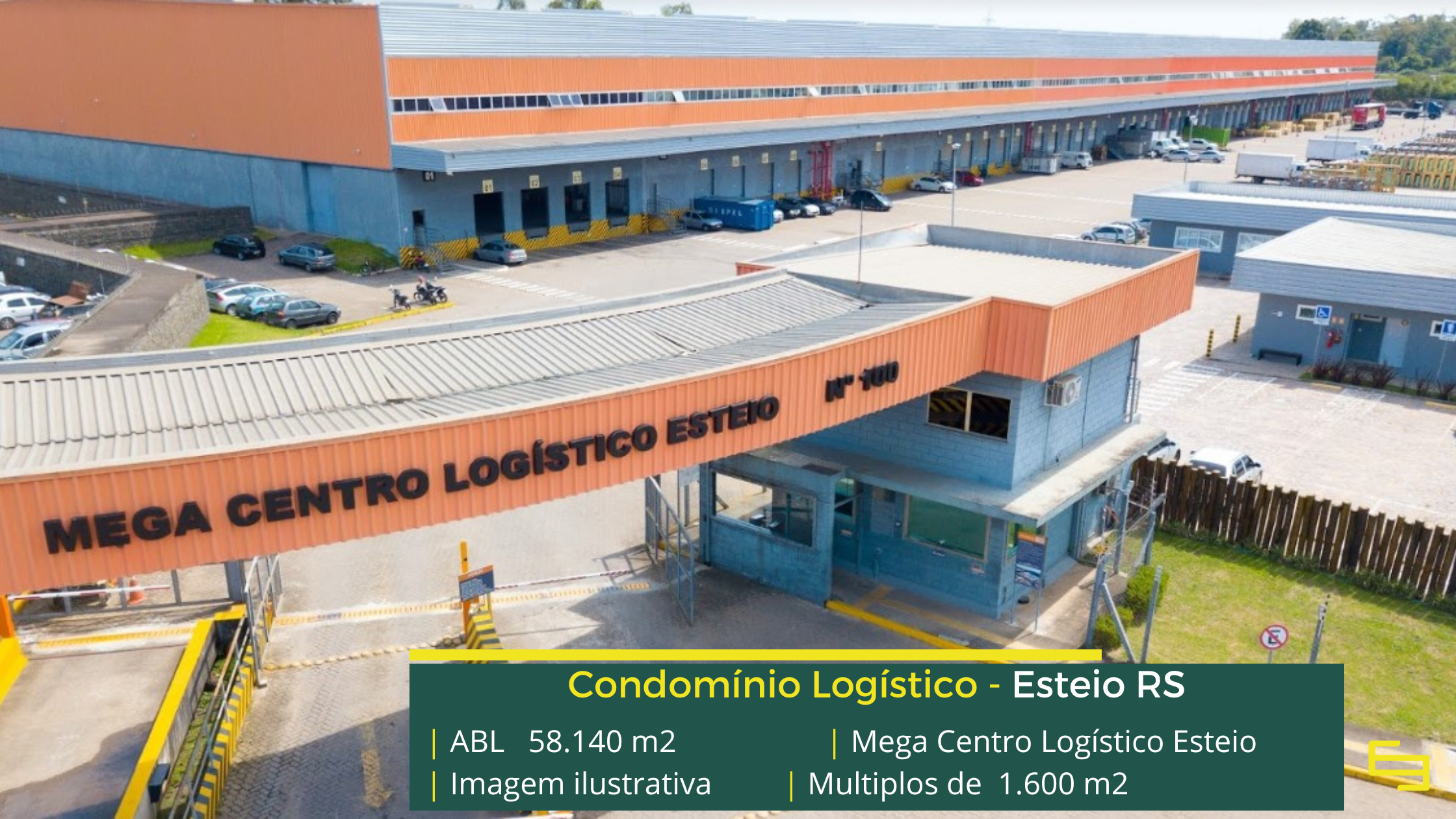 Galpão para alugar em Esteio - Mega Centro Logístico Esteio. Aluguel de galpões em Esteio em condomínio logístico com segurança 24 hs e docas