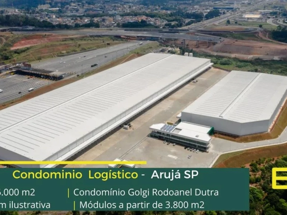 Galpão para alugar em Arujá SP - Golgi Rodoanel Dutra. Galpões em condomínio logístico. Doca, altura de 12 metros, piso industrial, sprinklers