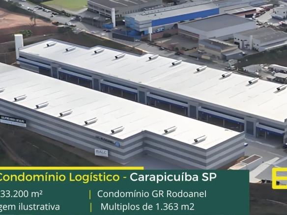 Galpão para alugar em Carapicuíba - GR Rodoanel. Condomínio logístico com altura de 12 metros, docas, piso industrial. Portaria 24 horas