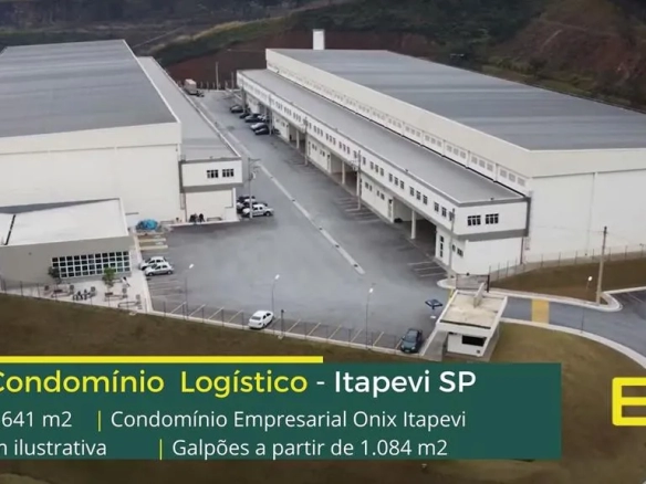 Aluguel de Galpão em Itapevi SP- Condomínio Empresarial Ônix. Galpões com docas, altura de 12 metros. Condomínio logístico com portaria 24 hs
