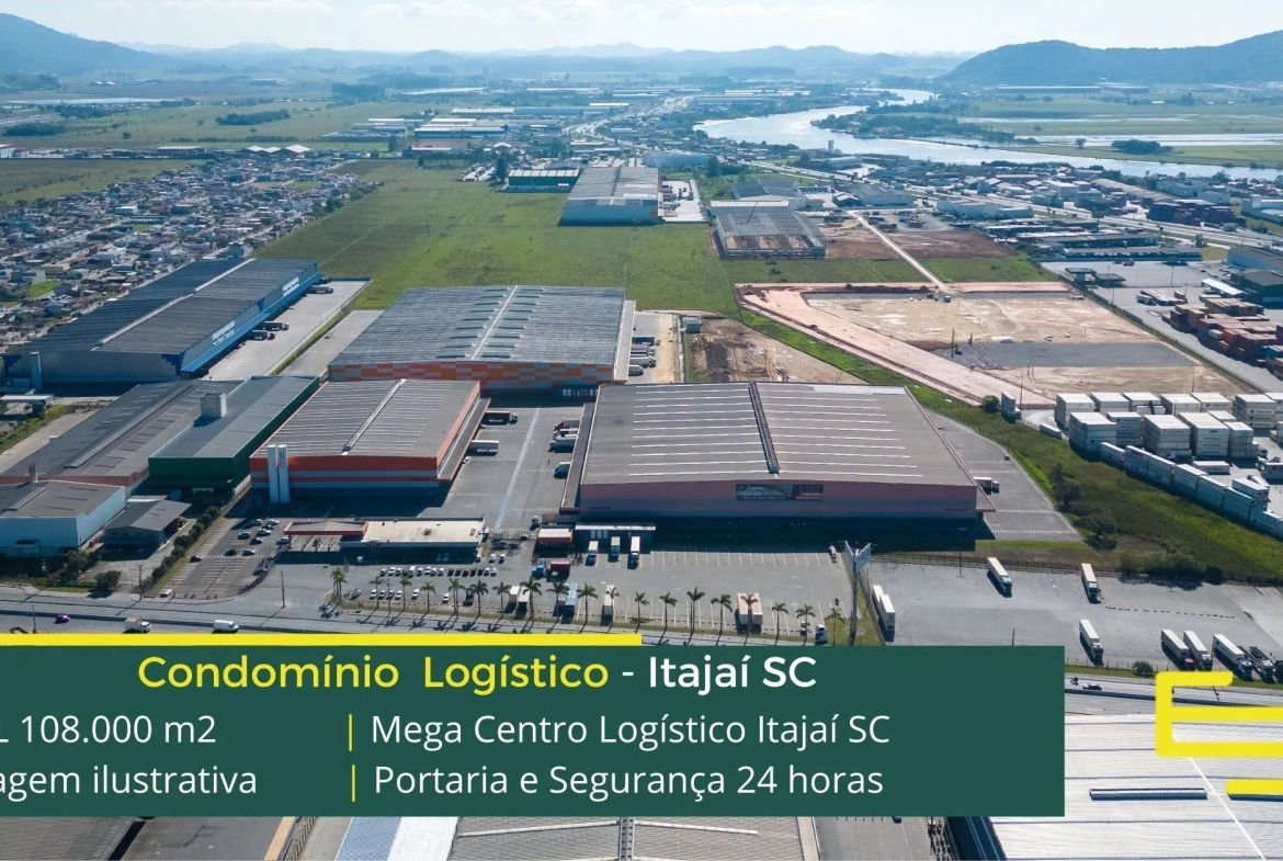 Galpões em Itajaí SC- Mega Centro Logístico Itajaí. Galpões/Armazéns/Centros de Distribuição/ Pavilhões para alugar em Itajaí SC. Docas