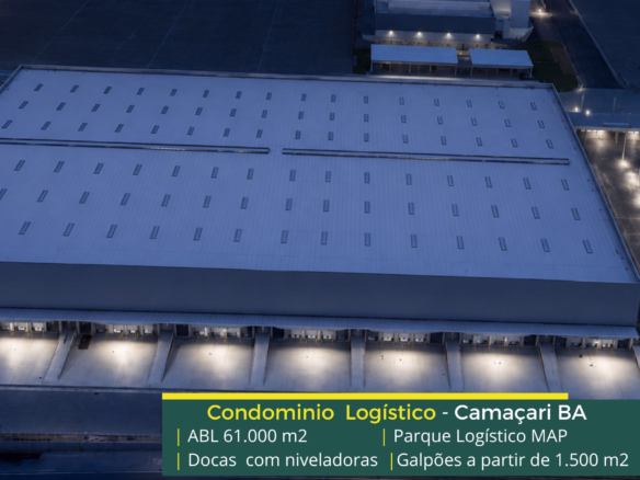 Galpão para Alugar em Camaçari BA - Parque Logístico MAP. Galpões/Depósitos/Armazens logísticos e industriais para alugar Camaçari