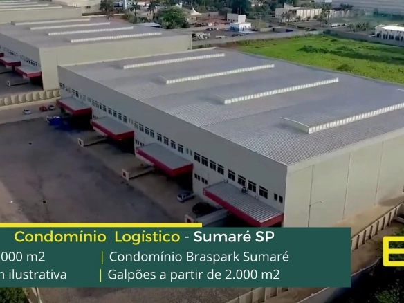 Aluguel de Galpão em Sumaré SP - Condomínio Braspark . Galpões em Sumaré SP com docas, portaria, segurança, localização, piso industrial