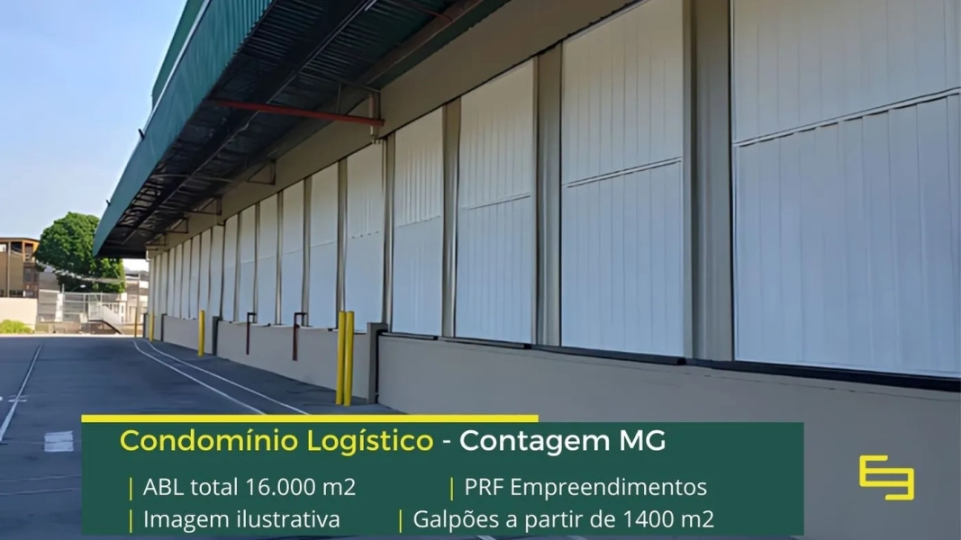 Galpão para logística em Contagem MG - PRF Empreendimentos. Aluguel de galpão em Contagem com docas, piso industrial, pátio de manobras