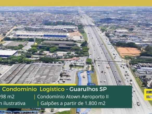 Locação de Galpão em Guarulhos - Atown Aeroporto II. Galpões conjugados e modulares de 100 m² a 15.000 m². Estacionamento para visitantes.