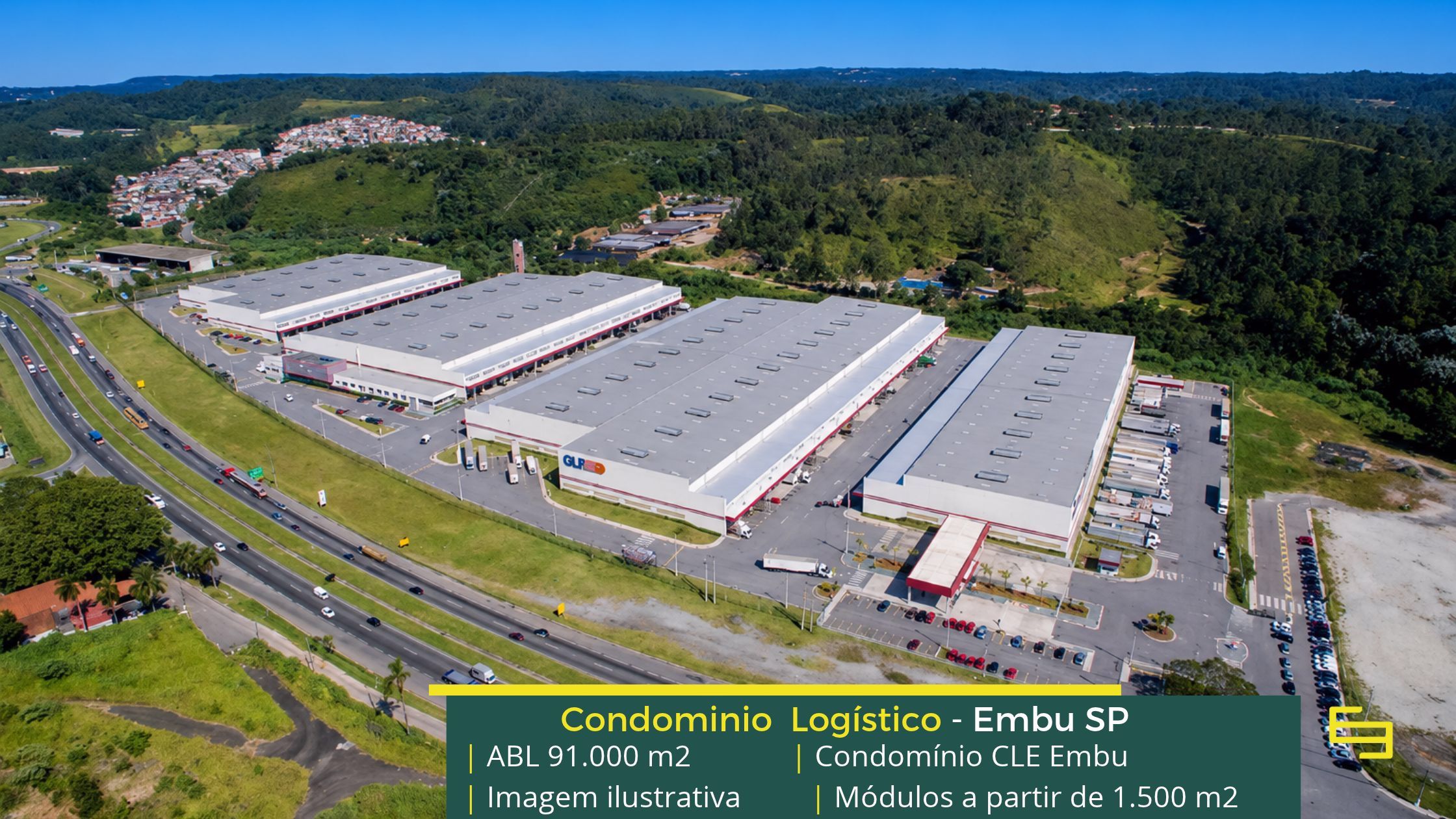 Galpão em Embu das Artes SP - CLE Centro Logístico Embu. Aluguel de Galpões em Embu SP com docas, pátio, estacionamento e segurança 24 hs
