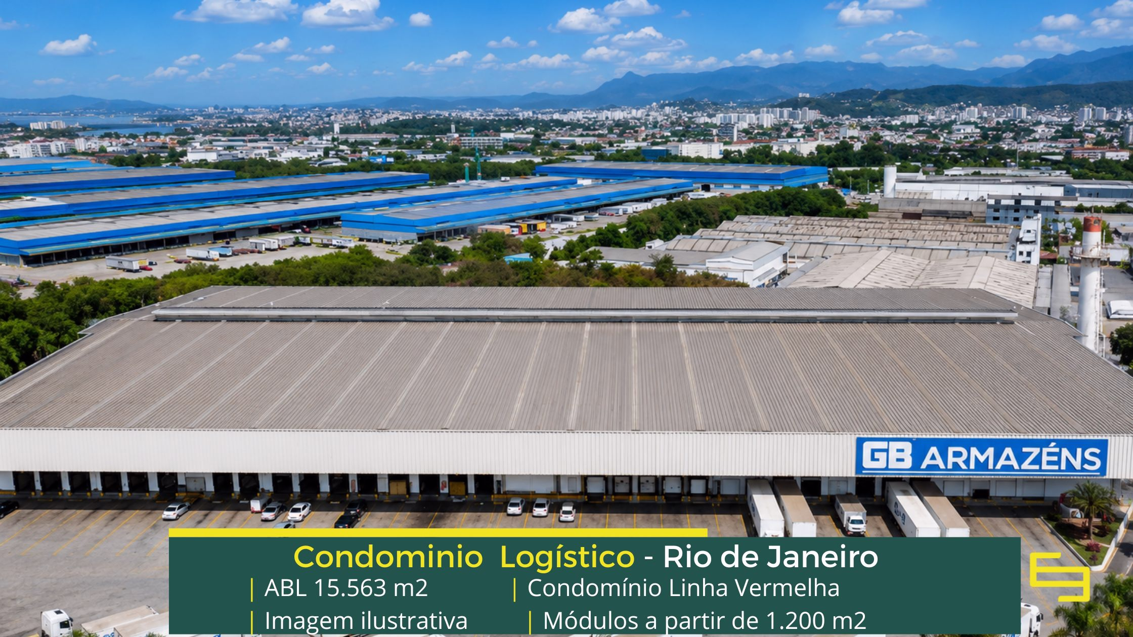 Condomínio Linha Vermelha (2) Locação de Galpões em Duque de Caxias - Condomínio logístico Linha Vermelha. Portaria e segurança 24 horas. Galpão com doca, altura 12 metros