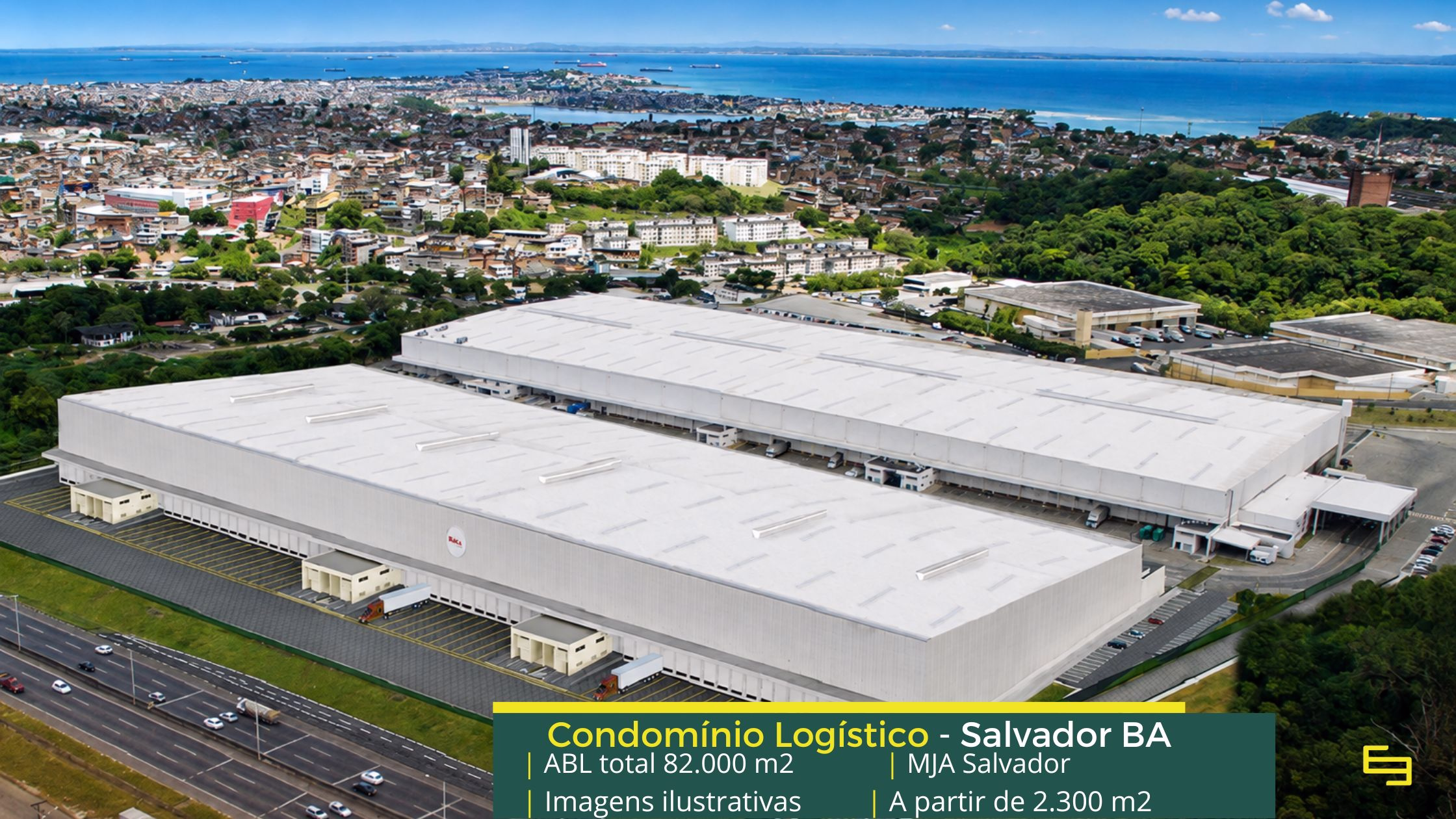 Aluguel de Galpão em Salvador BA - MJA LOG. galpão para alugar em Salvador BA área a partir de 2300 m2, Docas, pé-direito livre de 12 metros