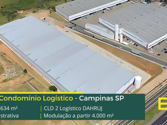 Galpão Logístico Campinas - CLD 2 Logístico DAHRUJ. Aluguel de Galpões em Campinas SP com segurança 24 horas, pátio, estacionamento, docas