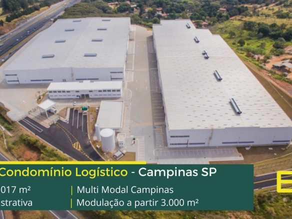 Galpão Para Alugar em Campinas SP - Multi Modal Campinas. Aluguel de galpões em Campinas em condomínio logístico com portaria 24 hs e docas