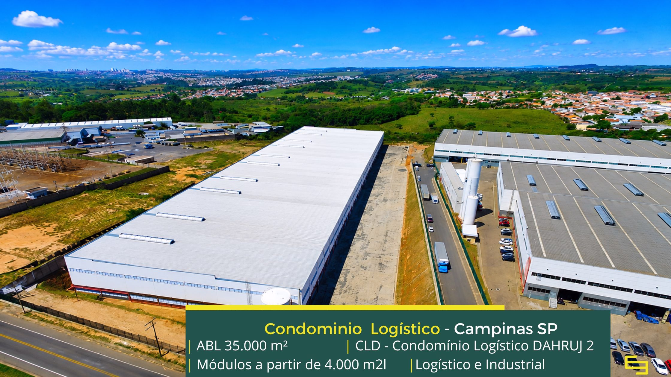 Galpão Logístico Campinas - CLD 2 Logístico DAHRUJ. Aluguel de Galpões em Campinas SP com segurança 24 horas, pátio, estacionamento, docas
