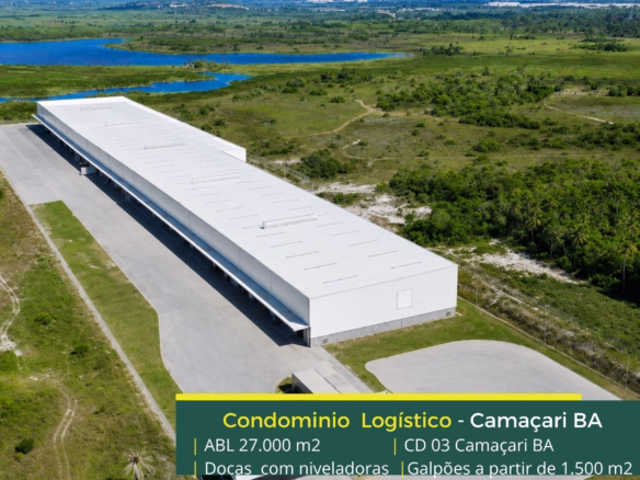 Aluguel de galpões em Camaçari BA - CD 03. Galpões/Armazens/Barracões para alugar em Camaçari. Galpões para uso logístico e industrial.