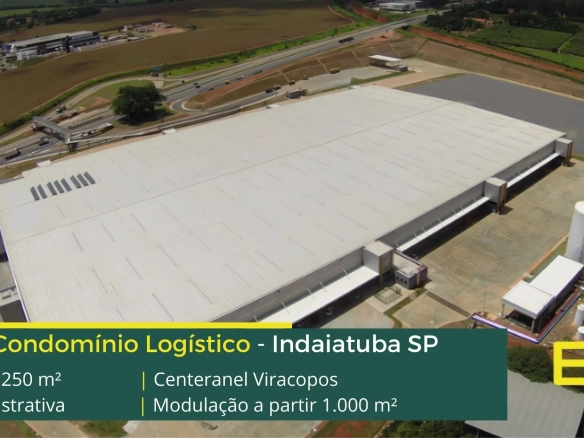 Galpão para alugar em Indaiatuba - Centeranel Viracopos. Galpões/armazéns/condomínios logísticos para alugar em Indaiatuba SP.