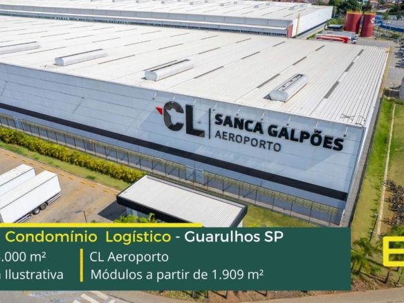Galpão para Locação em Guarulhos SP - CL Aeroporto. Galpões em Guarulhos SP com portaria e segurança 24 horas, docas, altura de 12 metros