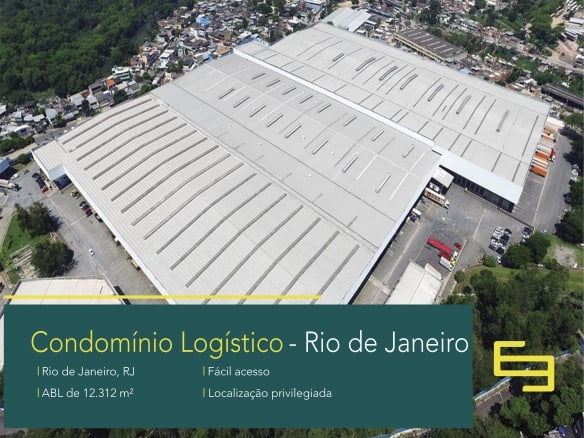 Galpão Para Locação Rio de Janeiro. O Condomínio logístico, com portaria e segurança 24 horas, docas, pátio de manobras asfaltado, vestiários