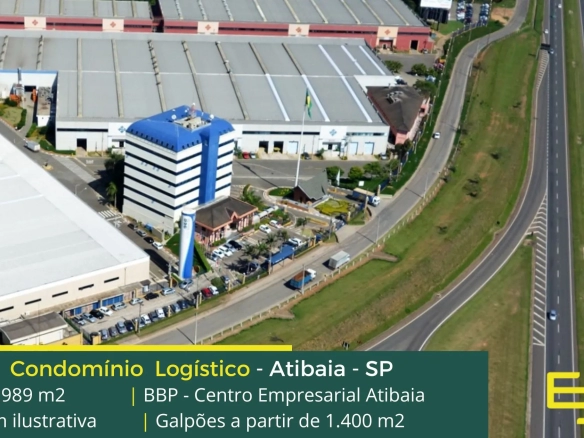Aluguel de Galpão Logístico Atibaia SP. Condomínio Empresarial Atibaia. Portaria e segurança. Docas, altura de 10 metros, piso industrial