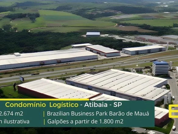 Locação de galpão em Atibaia SP. Condomínio Empresarial Barão de Mauá. Condomínio logístico. Docas, piso industrial, portaria e segurança