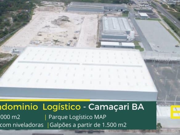 Galpão para Alugar em Camaçari BA - Parque Logístico MAP. Galpões/Depósitos/Armazens logísticos e industriais para alugar Camaçari