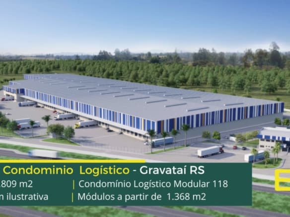 Galpões para alugar em Gravataí RS - Modular 118. Galpão em Gravataí RS em condomínio logístico com portaria e segurança 24 hs, pátio, docas