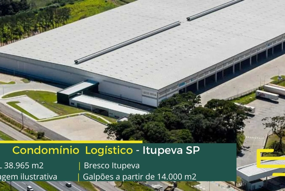 Aluguel de Galpões em Itupeva - Bresco Itupeva. Galpão para alugar em Itupeva com portaria e segurança 24 horas, pátio de manobras, docas