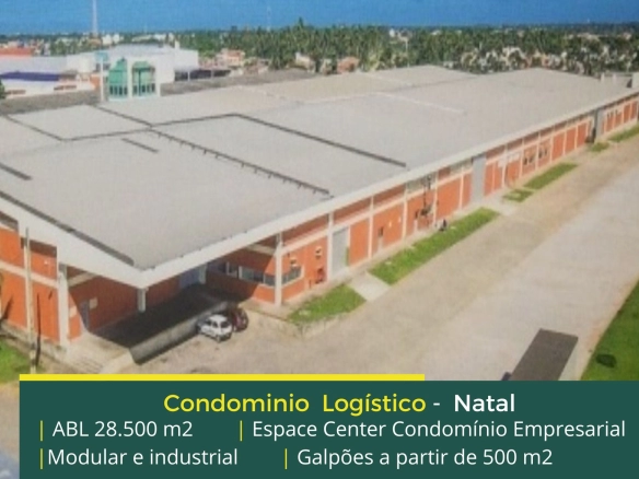 Aluguel de galpão Natal RN - Espace Center Natal. Galpões para alugar em Natal RN em condomínio com portaria e segurança, docas amplo pátio