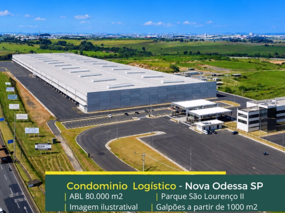 Galpões para alugar em Nova Odessa - Parque Industrial São Lourenço II. Aluguel de galpão em Nova Odessa com docas, portaria e segurança