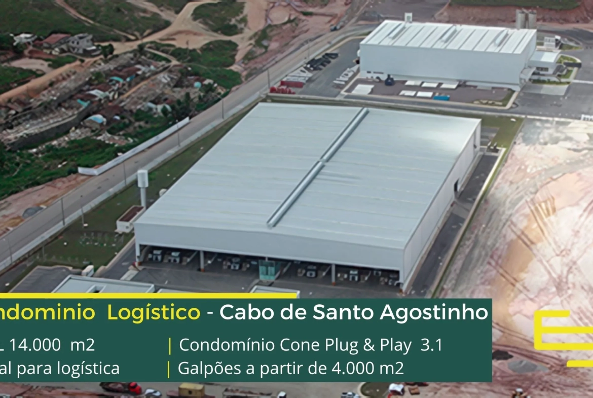 Galpões em Cabo de Santo Agostinho PE - Cone Plug & Play - 3.1. Aluguel de galpão em Cabo de Santo Agostinho com docas, 12 metros de altura