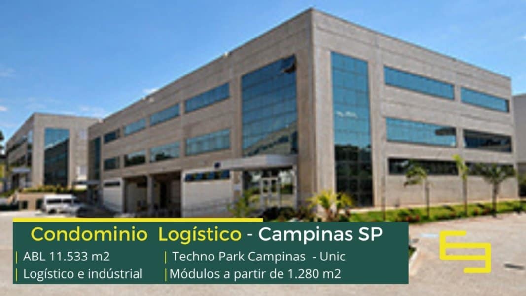 Galpão em Campinas SP - Techno Park Campinas - UNIC. Galpões/Armazéns e condomínios logísticos para locação em Campinas e na região