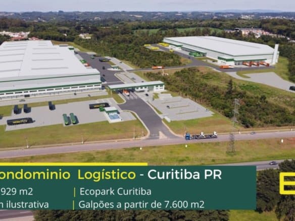 Aluguel de Galpões em Curitiba - Ecopark Curitiba. Galpão para alugar em Curitiba PR em Condomínio logístico com portaria 24 horas e docas