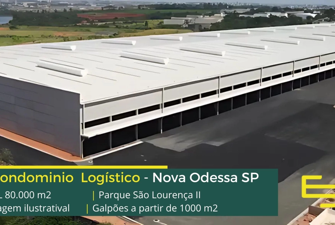 Galpões para alugar em Nova Odessa - Parque Industrial São Lourenço II. Aluguel de galpão em Nova Odessa com docas, portaria e segurança
