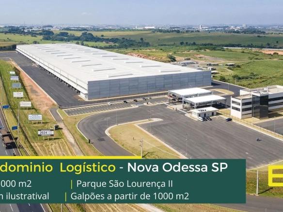 Galpões para alugar em Nova Odessa - Parque Industrial São Lourenço II. Aluguel de galpão em Nova Odessa com docas, portaria e segurança
