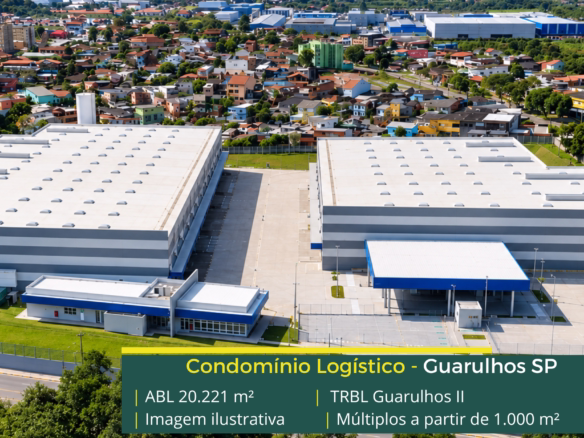 TRBL Guarulhos II: galpão logístico em Guarulhos com 20.221 m² de ABL, 10 módulos, pé-direito de 12,3 m e piso para 6 t/m².