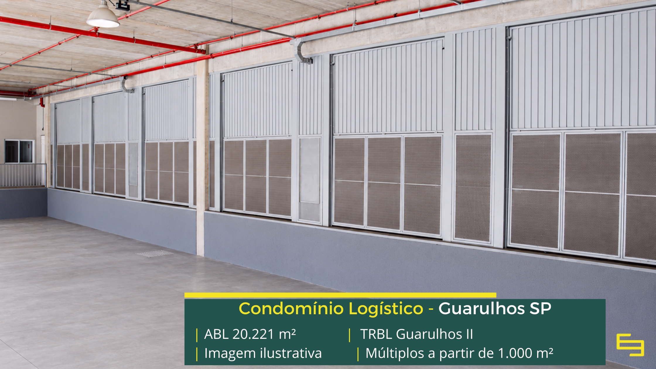 TRBL Guarulhos II: galpão logístico em Guarulhos com 20.221 m² de ABL, 10 módulos, pé-direito de 12,3 m e piso para 6 t/m².