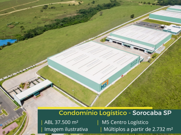 Aluguel de Galpões em Sorocaba SP - M5 Centro Logístico. Galpões com Pé direito livre de 12 metros, piso para 8 toneladas, nivelado a laser.