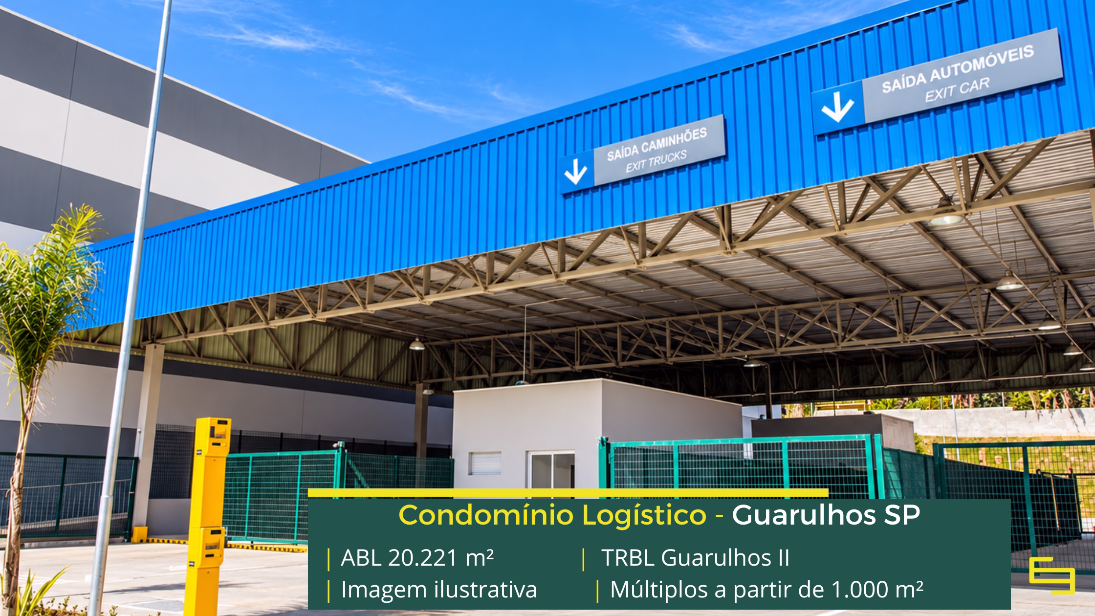 TRBL Guarulhos II: galpão logístico em Guarulhos com 20.221 m² de ABL, 10 módulos, pé-direito de 12,3 m e piso para 6 t/m².