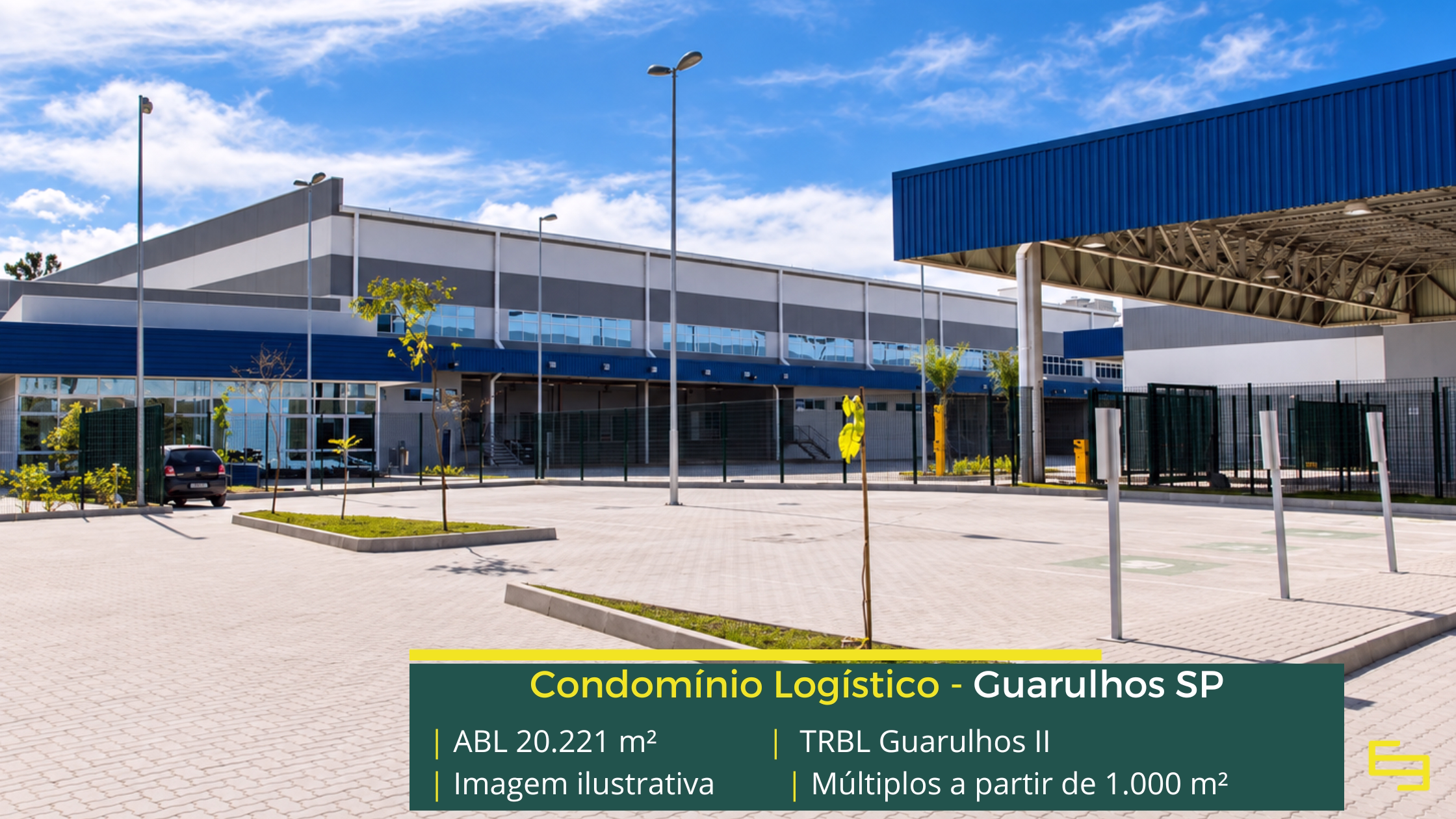 TRBL Guarulhos II: galpão logístico em Guarulhos com 20.221 m² de ABL, 10 módulos, pé-direito de 12,3 m e piso para 6 t/m².