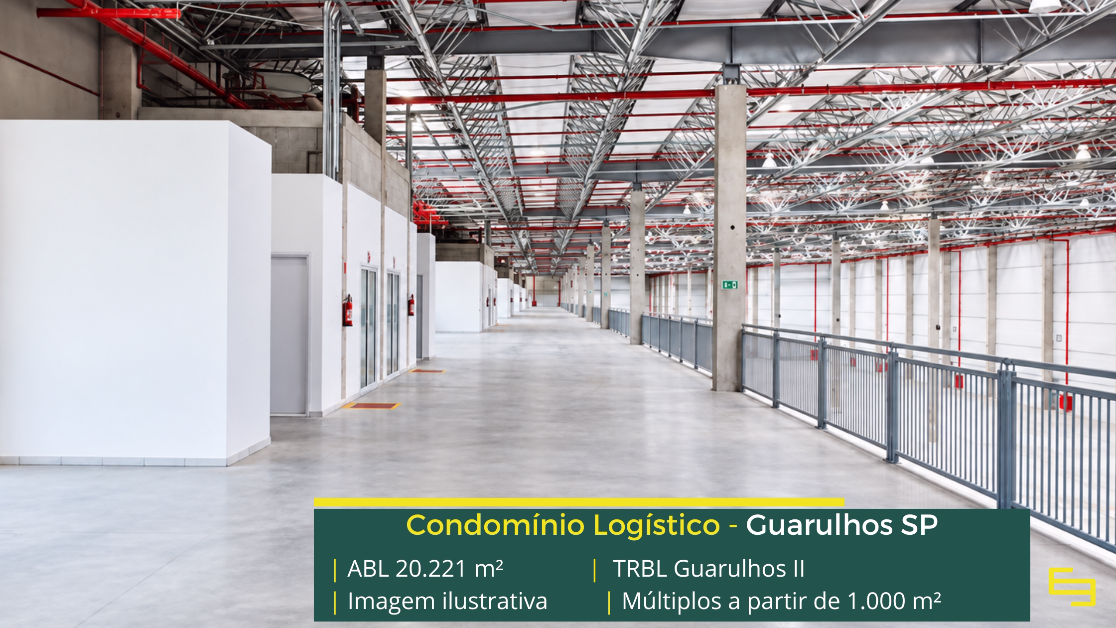 TRBL Guarulhos II: galpão logístico em Guarulhos com 20.221 m² de ABL, 10 módulos, pé-direito de 12,3 m e piso para 6 t/m².