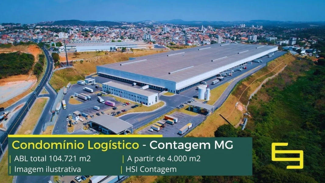 Aluguel de Galpão em Contagem - CBSK Contagem. Galpões logísticos com docas, altura de 12 metros, piso industrial. Portaria e segurança 24 hs