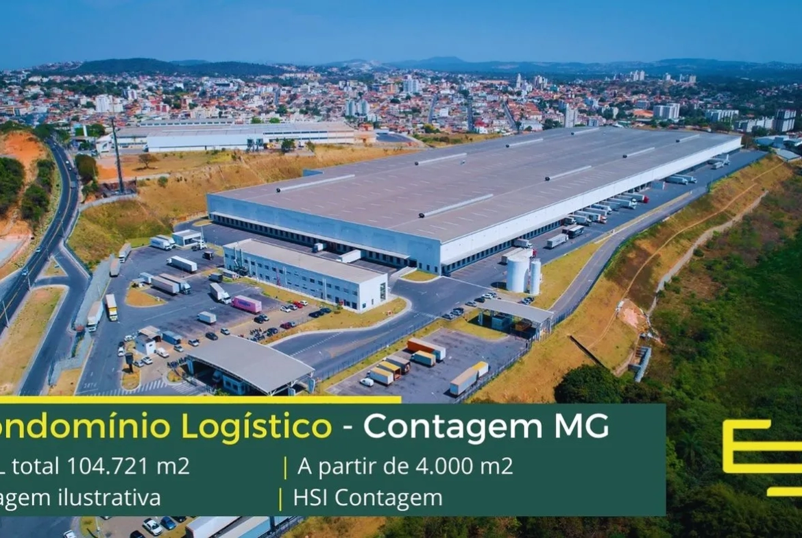 Aluguel de Galpão em Contagem - CBSK Contagem. Aluguel de galpões logísticos em Contagem com docas, altura de 12 metros, piso industrial, vaga
