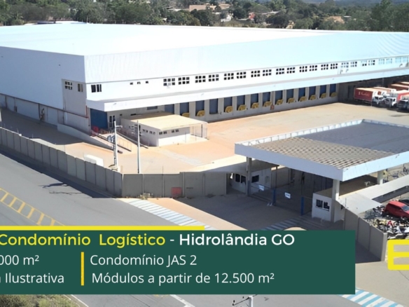 Aluguel de Galpões Logísticos em Hidrolândia GO - Condomínio JAS II. Galpão para alugar em Goiânia com altura de 12 metros, piso industrial