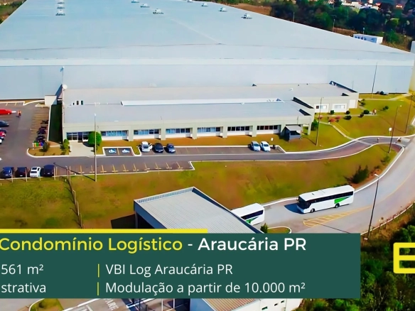 Aluguel de Galpão em Araucária PR - VBI LOG Araucária. Galpões em Curitiba PR logístico. Portaria e segurança! Docas, altura de 12 metros