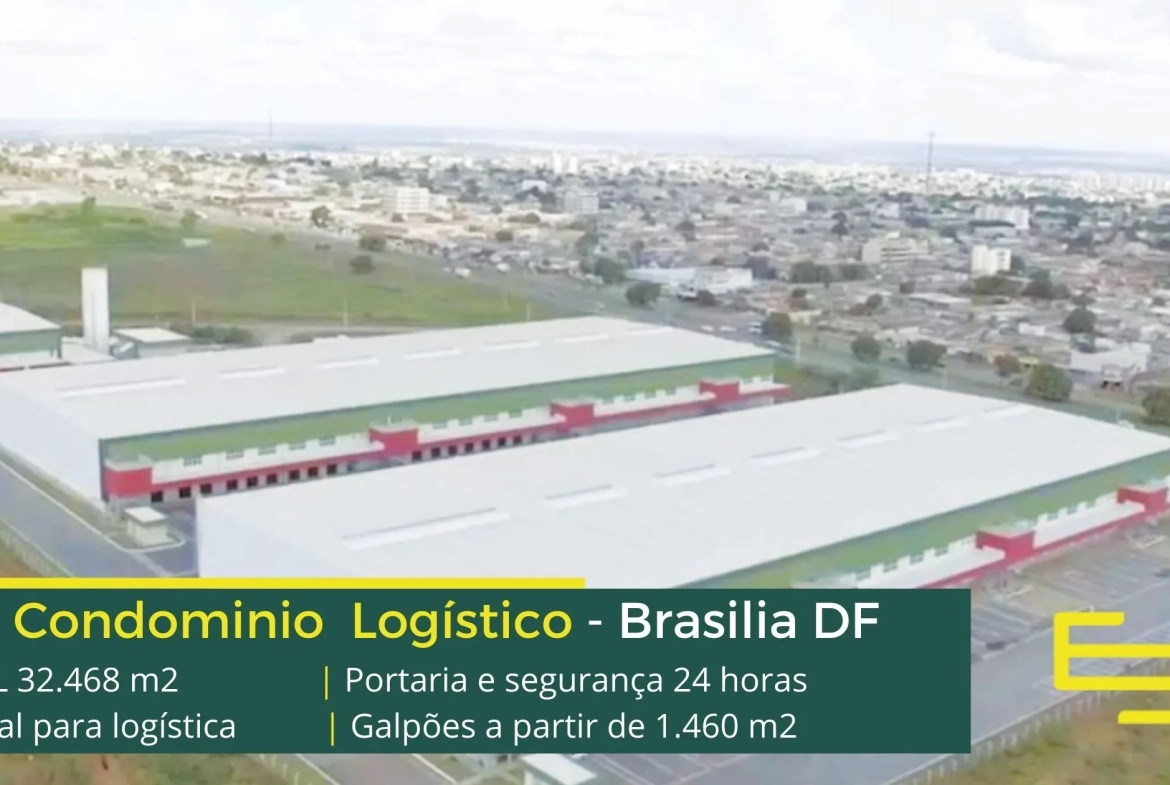 Galpão Logístico em Brasília - DF Business Park. Aluguel de Galpões em Brasília com docas, portaria, segurança 24 horas, pátio asfaltado
