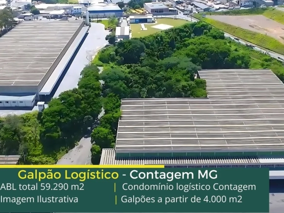 Aluguel de galpão Logístico em Contagem MG. Docas, altura de 12 metros, piso industrial. Portaria e segurança, próximo BR 040 e Ceasa
