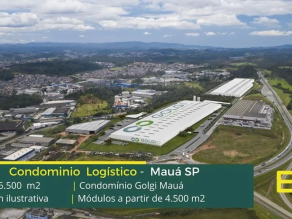Condomínio Logístico em Mauá - Golgi Mauá. Aluguel de galpões com altura de 12 metros, piso industrial, docas. Portaria e segurança 24 horas