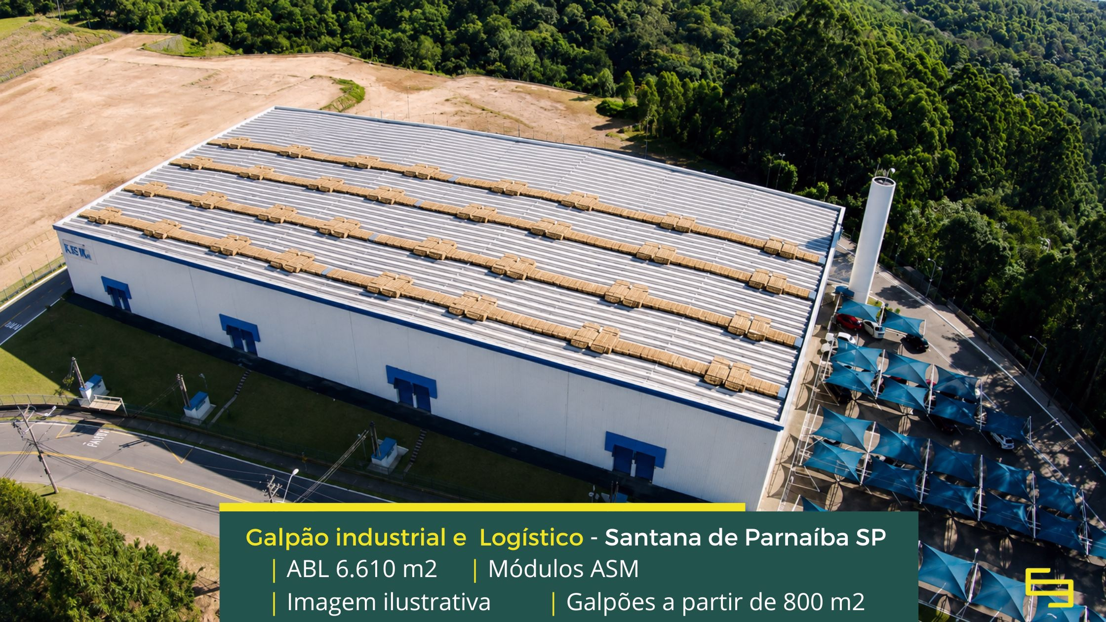 Aluguel de galpão em Santana do Parbaíba SP (1) Galpões em Santana de Parnaíba SP - Módulos ASM. Condomínio de Galpões com Portaria e Segurança 24 horas, Altura de 11 Metros e Docas.