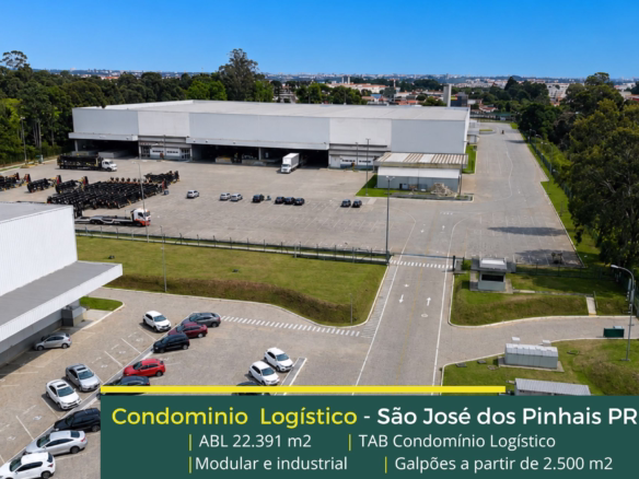 Aluguel de Galpões em São José dos Pinhais PR - TAB Condomínio. Galpões com docas, amplo pátio e com portaria e segurança 24 horas