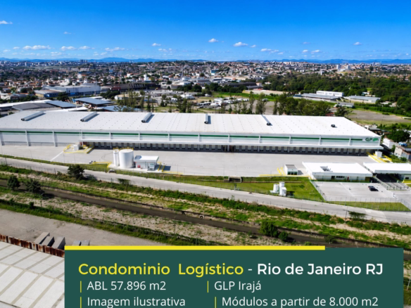Aluguel de Galpão Logístico RJ - GLP Irajá. Galpões com piso de concreto nivelado a laser, com resistência de 6 t/m², docas e amplo pátio